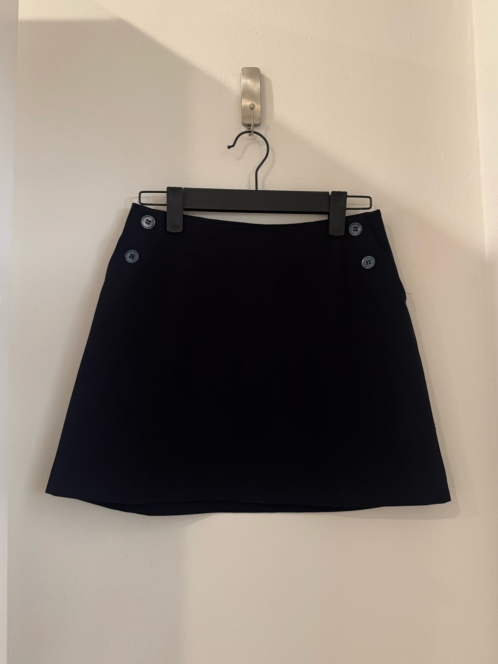 Vintage Navy French Connection Mini Skirt with Side Buttons